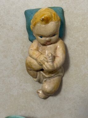 Antique Vintage Chalk Ware Baby Figurine.